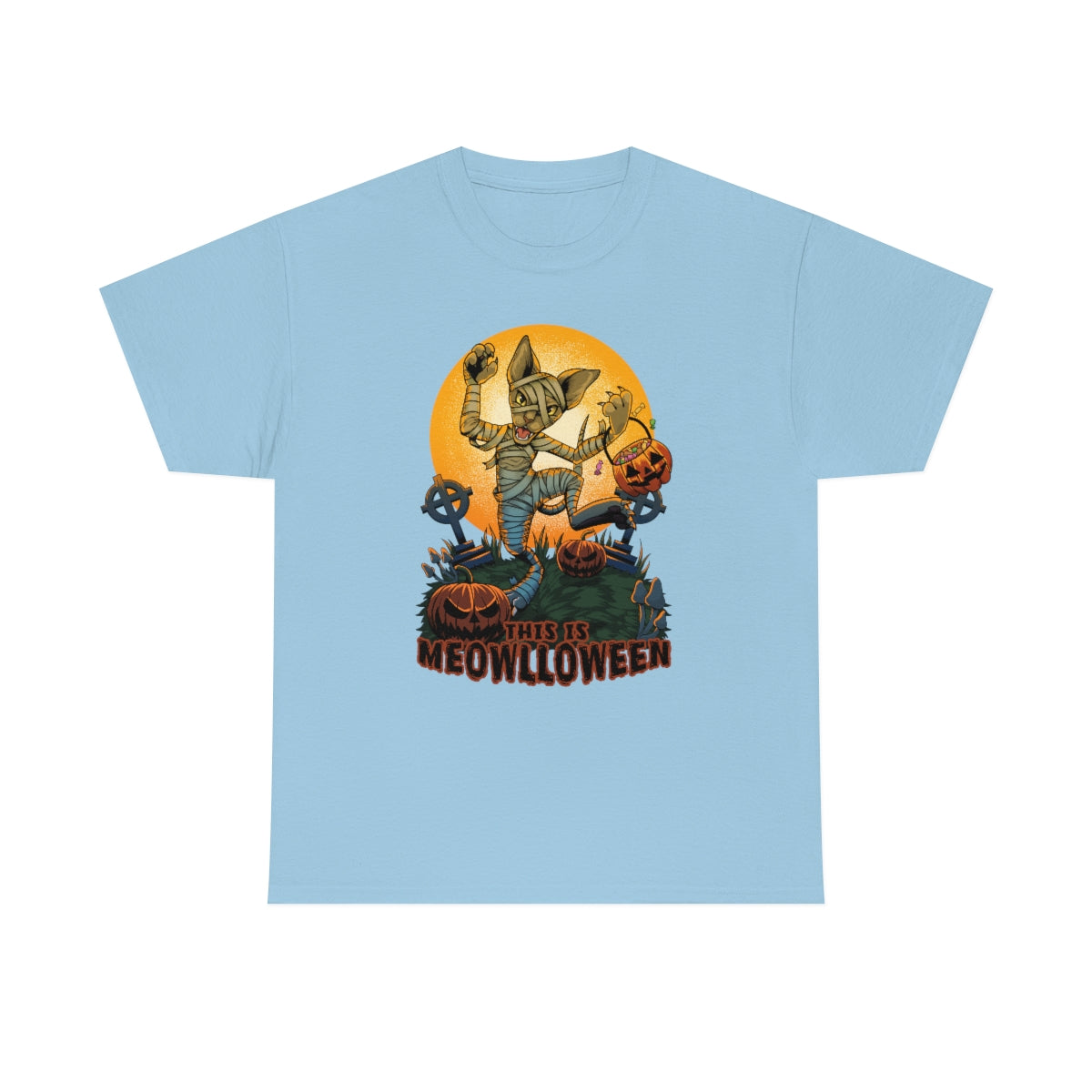 This is Meowlloween - T-Shirt T-Shirt Artworktee Light Blue S 