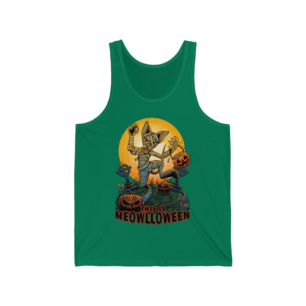 This is Meowlloween - Tank Top Tank Top Artworktee Green XS 