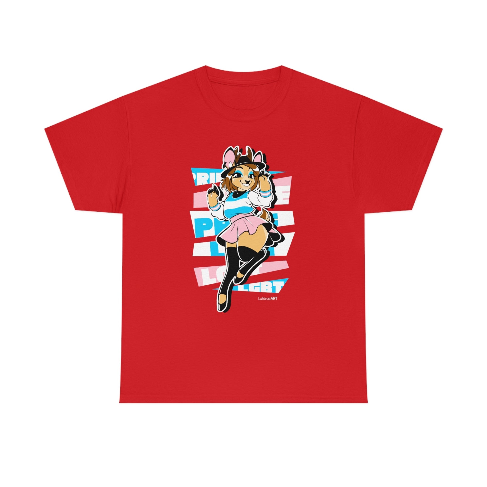 Trans Pride Alice Deer - T-Shirt T-Shirt Artworktee Red S 