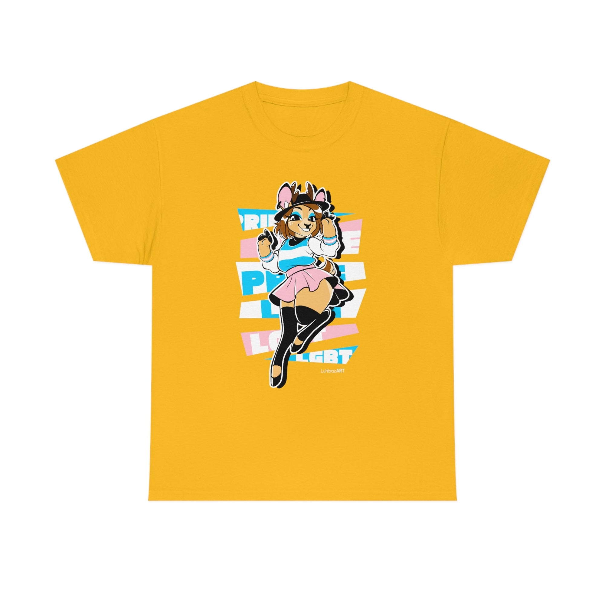 Trans Pride Alice Deer - T-Shirt T-Shirt Artworktee Gold S 