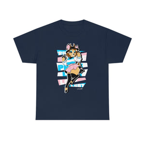 Trans Pride Alice Deer - T-Shirt T-Shirt Artworktee Navy Blue S 