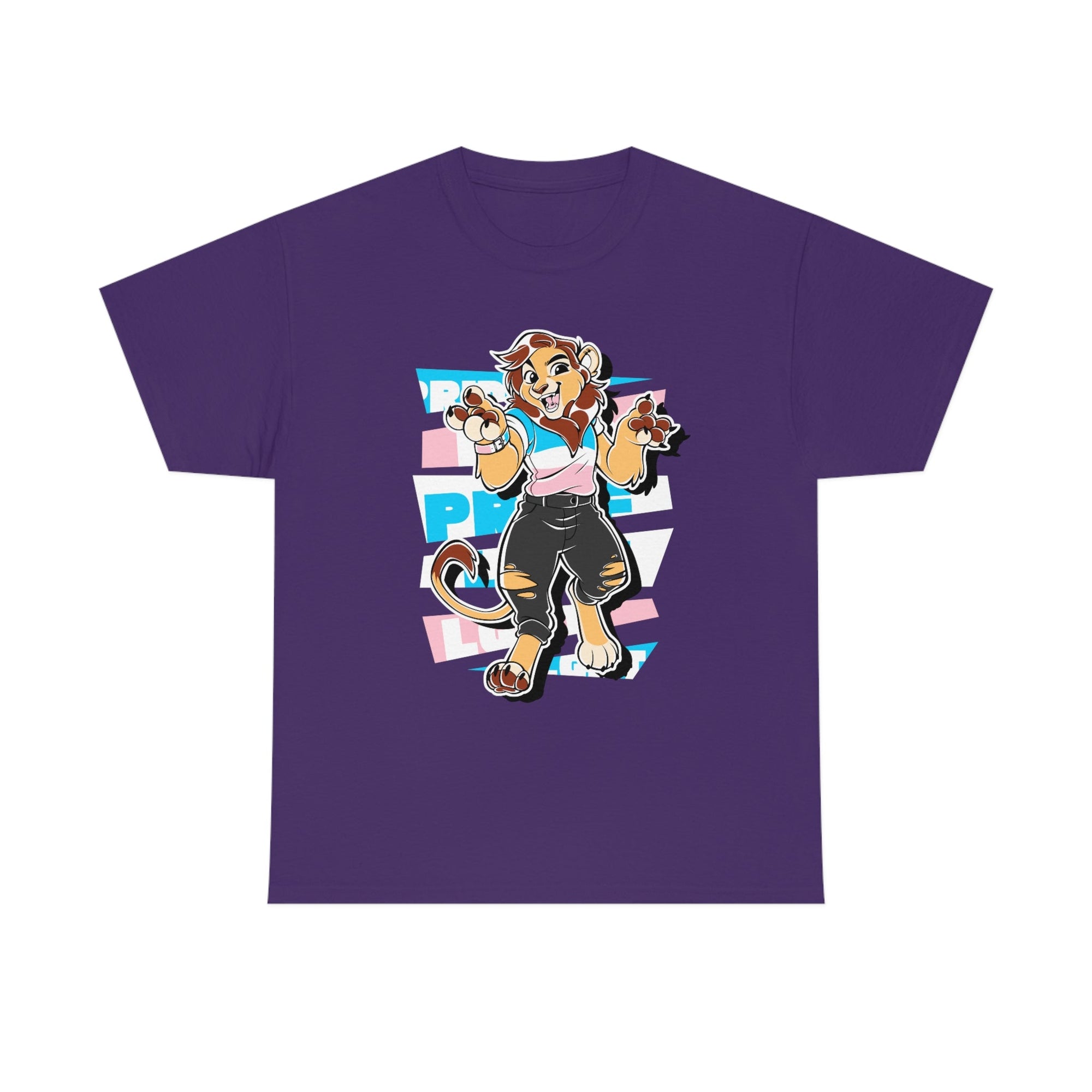 Trans Pride Charlie Lion - T-Shirt T-Shirt Artworktee Purple S 
