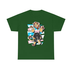 Trans Pride Charlie Lion - T-Shirt T-Shirt Artworktee Green S 