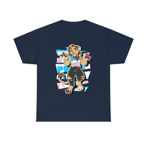 Trans Pride Charlie Lion - T-Shirt T-Shirt Artworktee Navy Blue S 