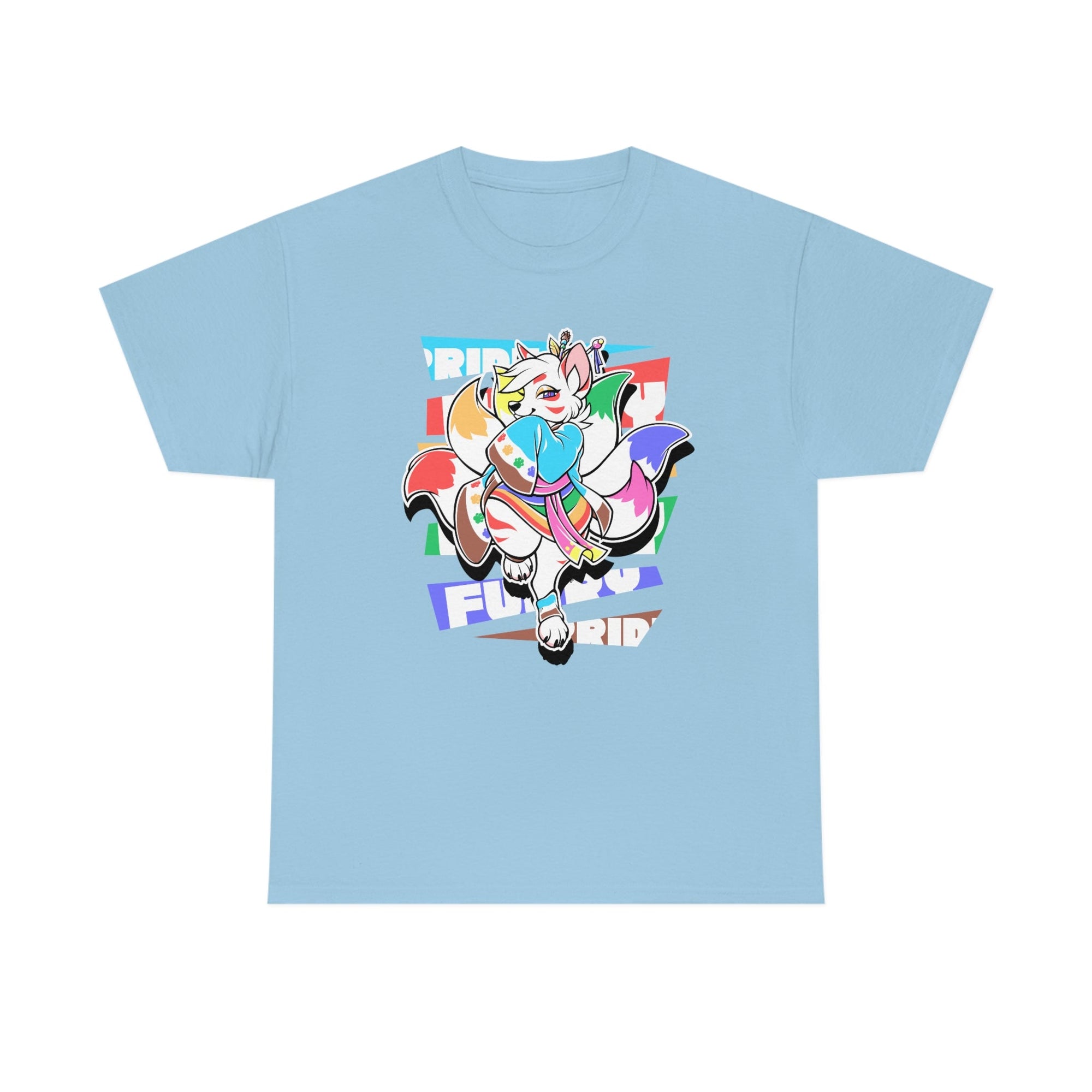Unity Pride Momo Kitsune - T-Shirt T-Shirt Artworktee Light Blue S 