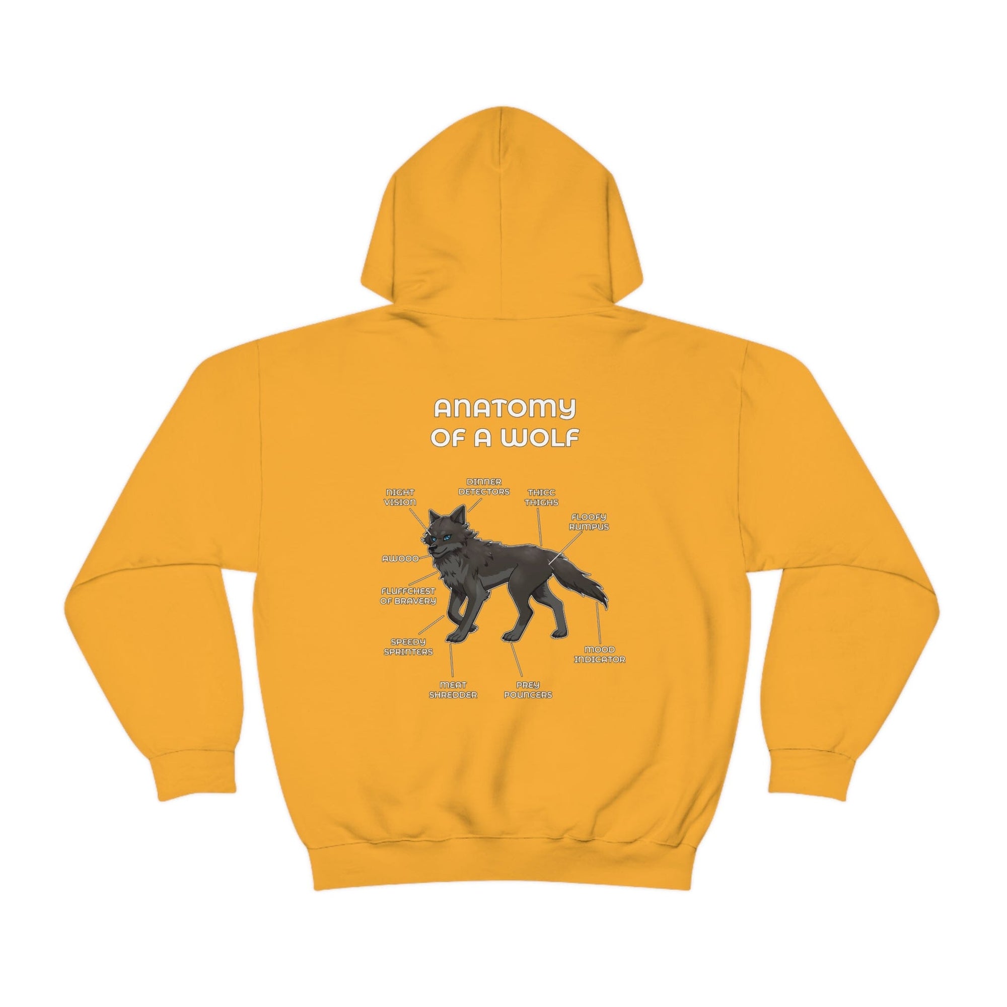 Wolf Black - Hoodie Hoodie Artworktee Gold S 