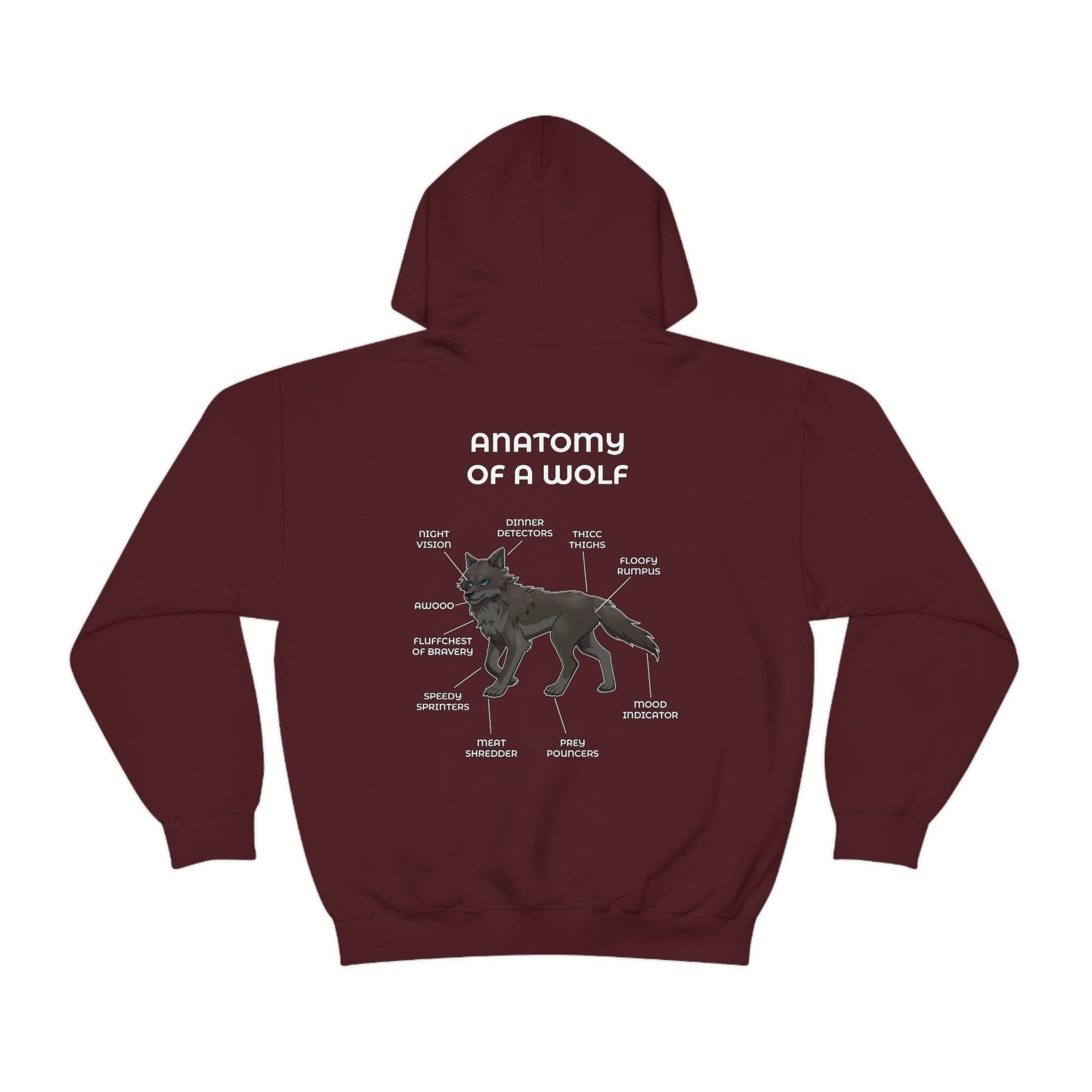 Wolf Black - Hoodie Hoodie Artworktee Maroon S 