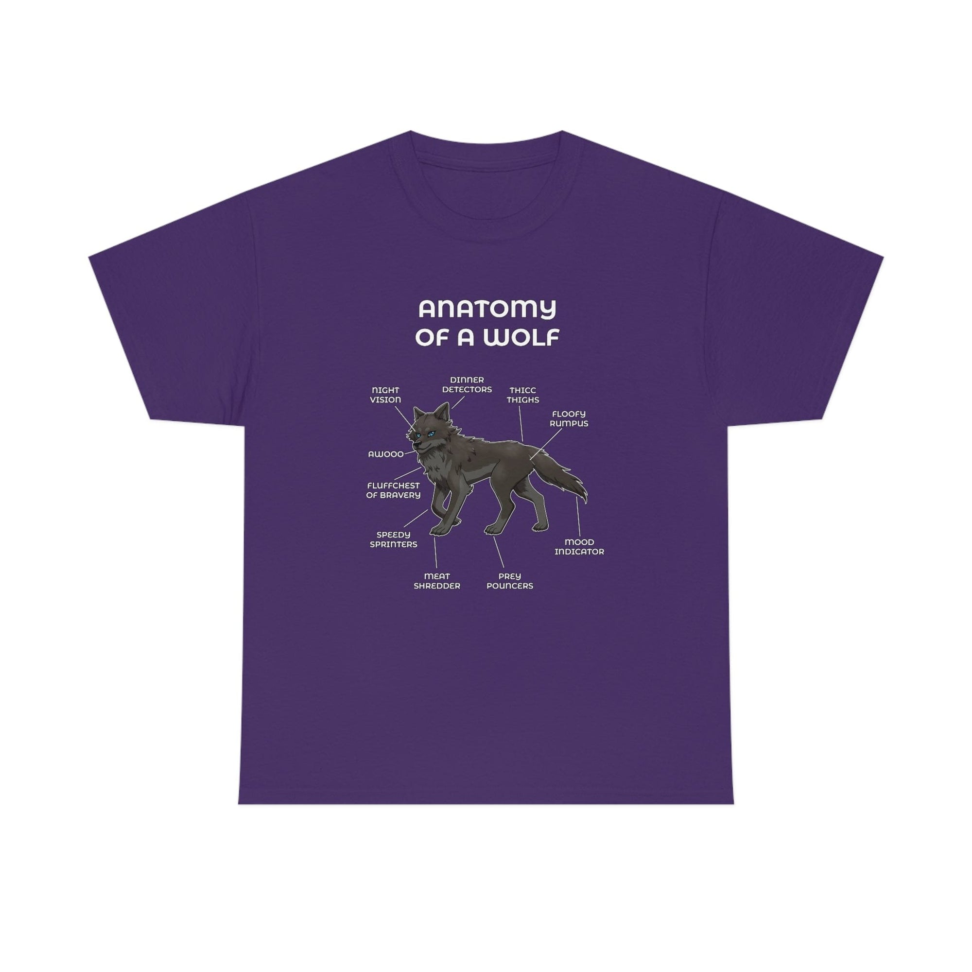 Wolf Black - T-Shirt T-Shirt Artworktee Purple S 