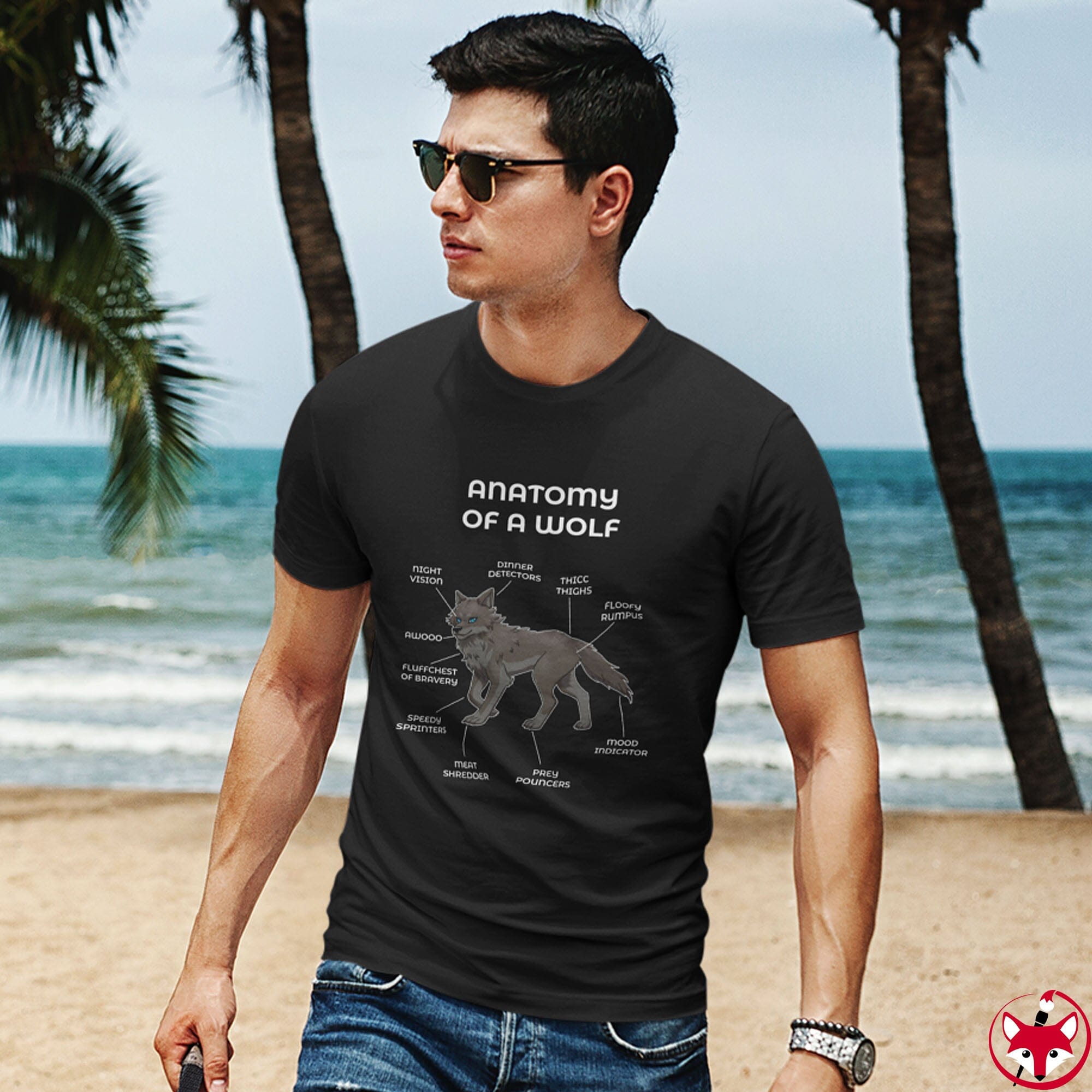Wolf Black - T-Shirt T-Shirt Artworktee 