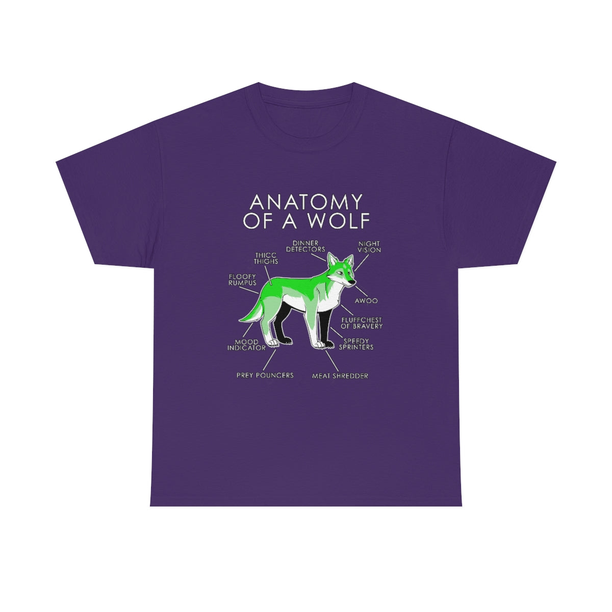 Wolf Green - T-Shirt T-Shirt Artworktee Purple S 