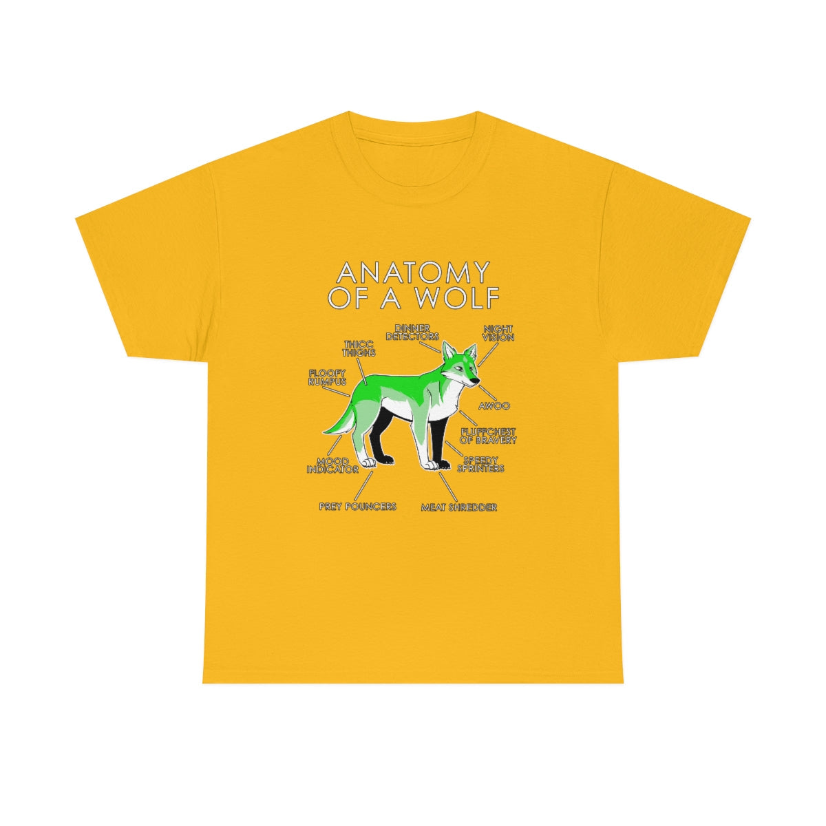 Wolf Green - T-Shirt T-Shirt Artworktee Gold S 