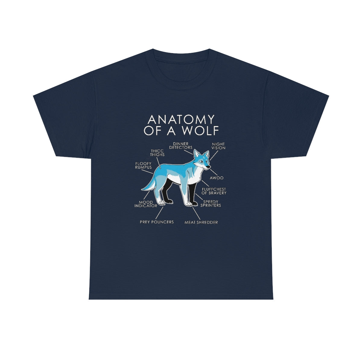 Wolf Light Blue - T-Shirt T-Shirt Artworktee Navy Blue S 