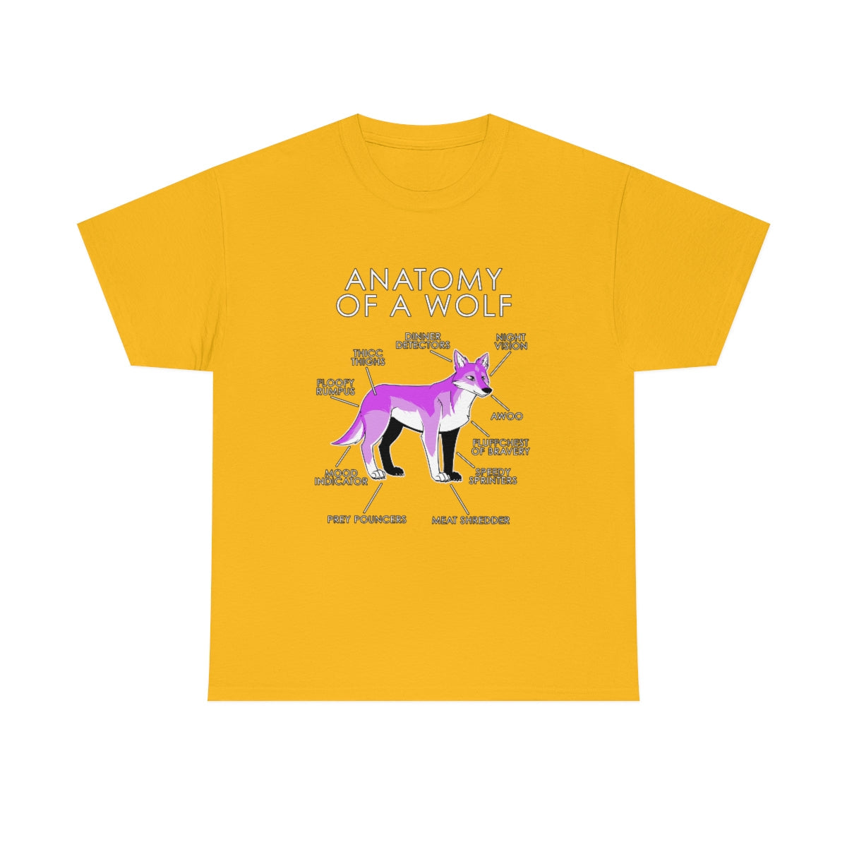 Wolf Pink - T-Shirt T-Shirt Artworktee Gold S 