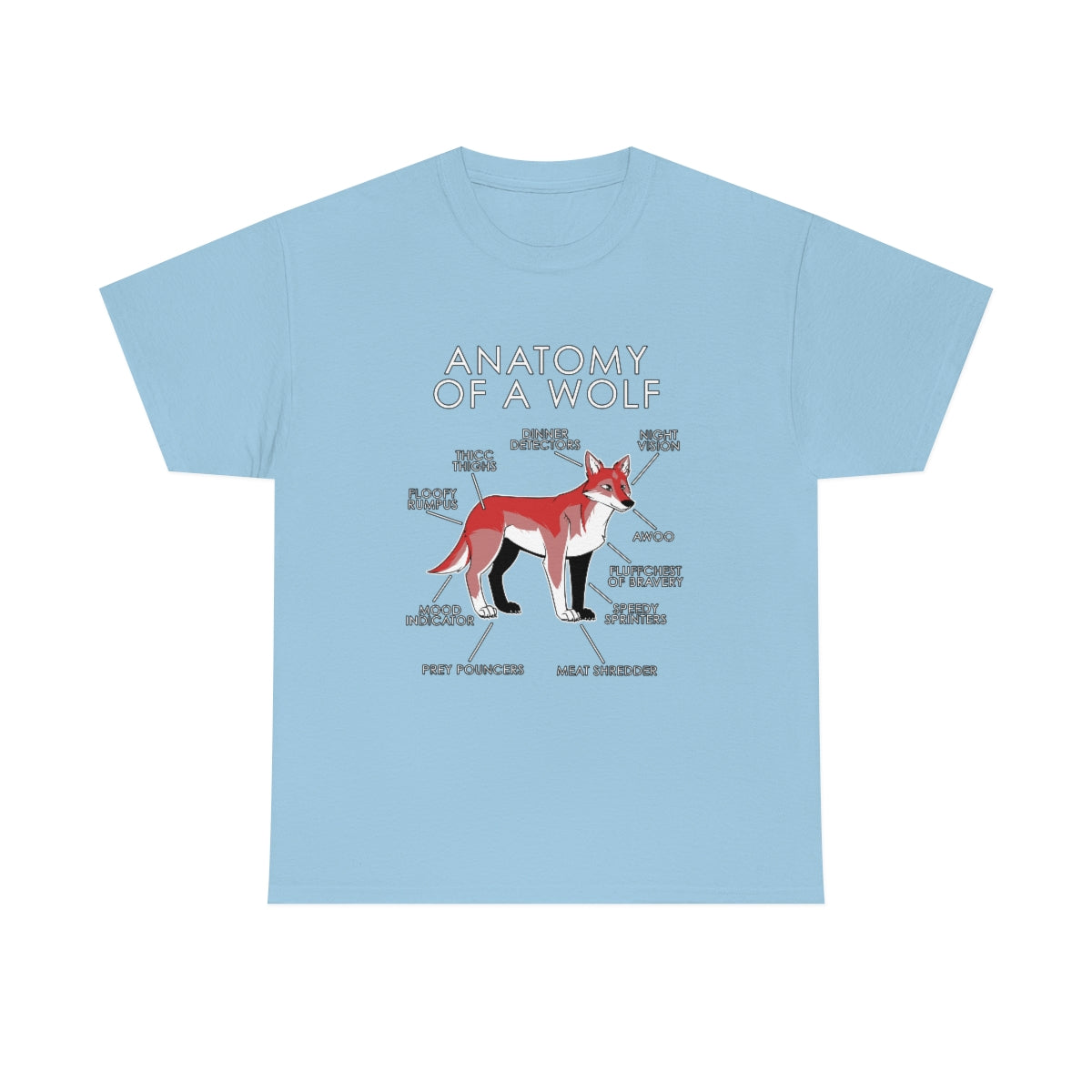 Wolf Red - T-Shirt T-Shirt Artworktee Light Blue S 