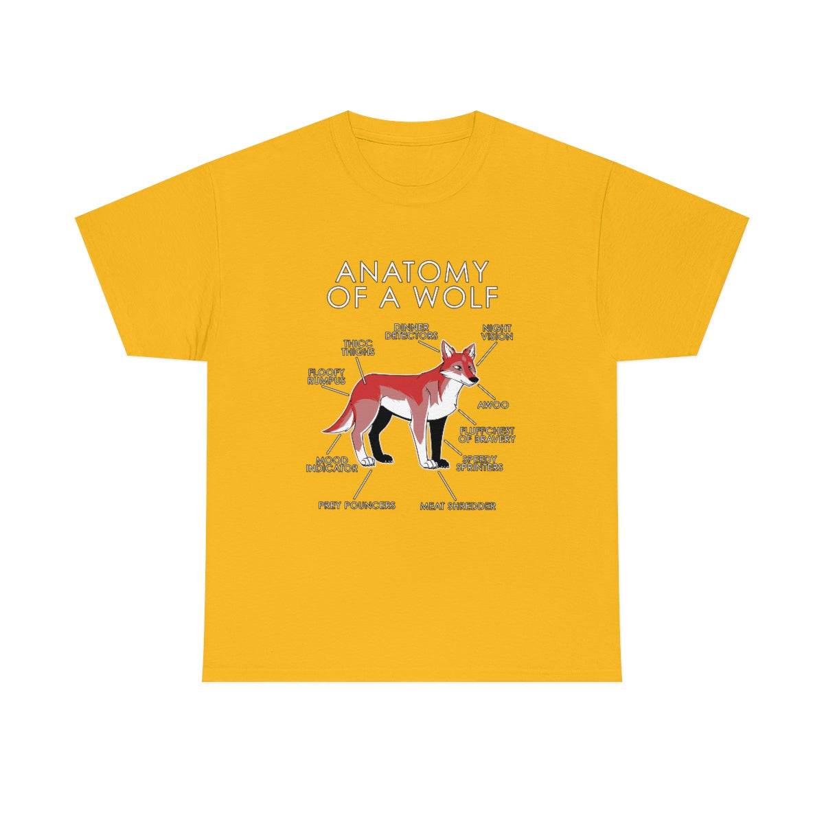 Wolf Red - T-Shirt T-Shirt Artworktee Gold S 
