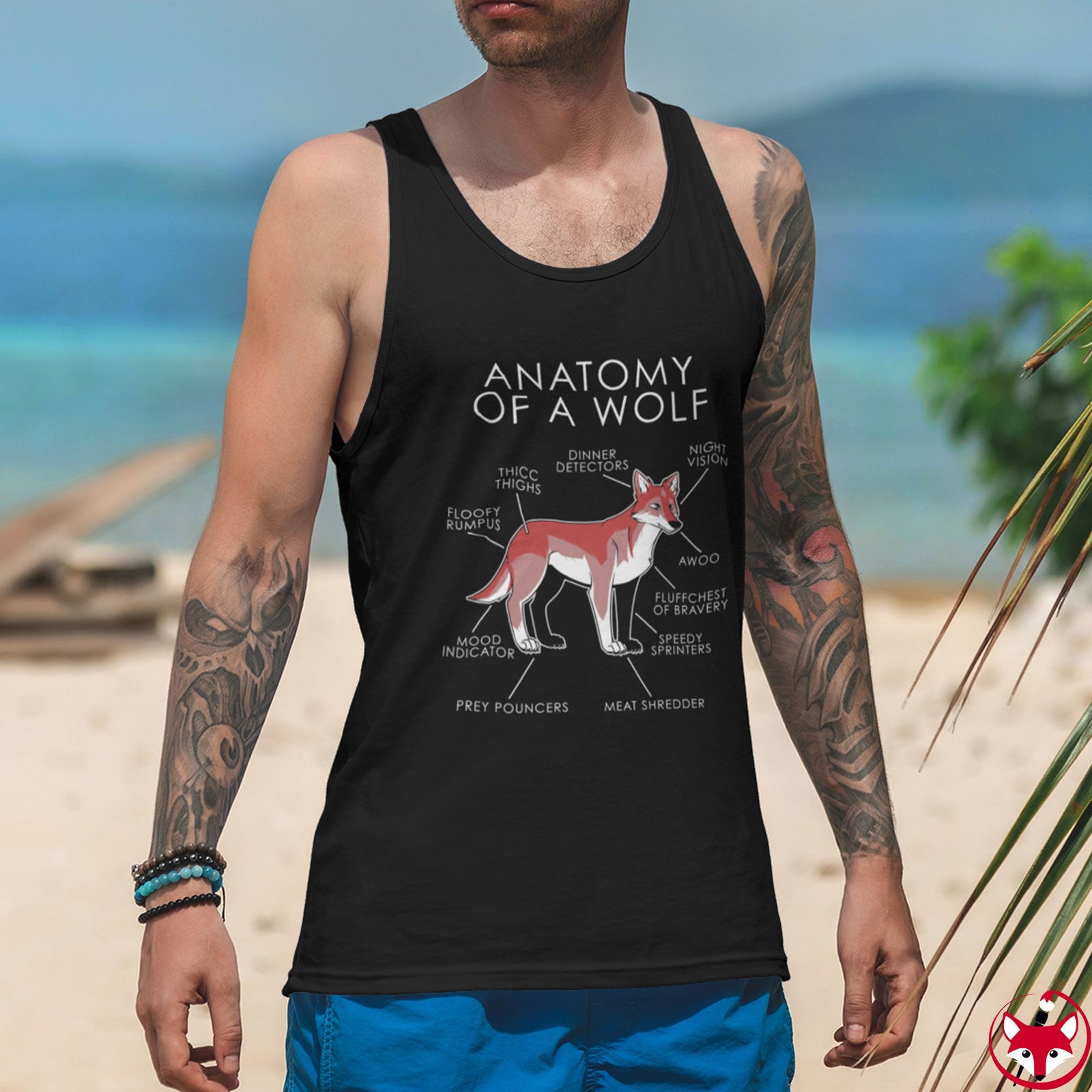 Wolf Red - Tank Top Tank Top Artworktee 