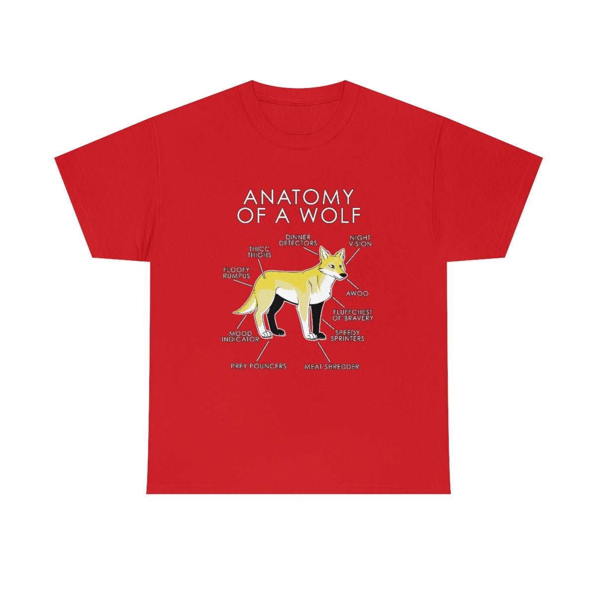 Wolf Yellow - T-Shirt T-Shirt Artworktee Red S 