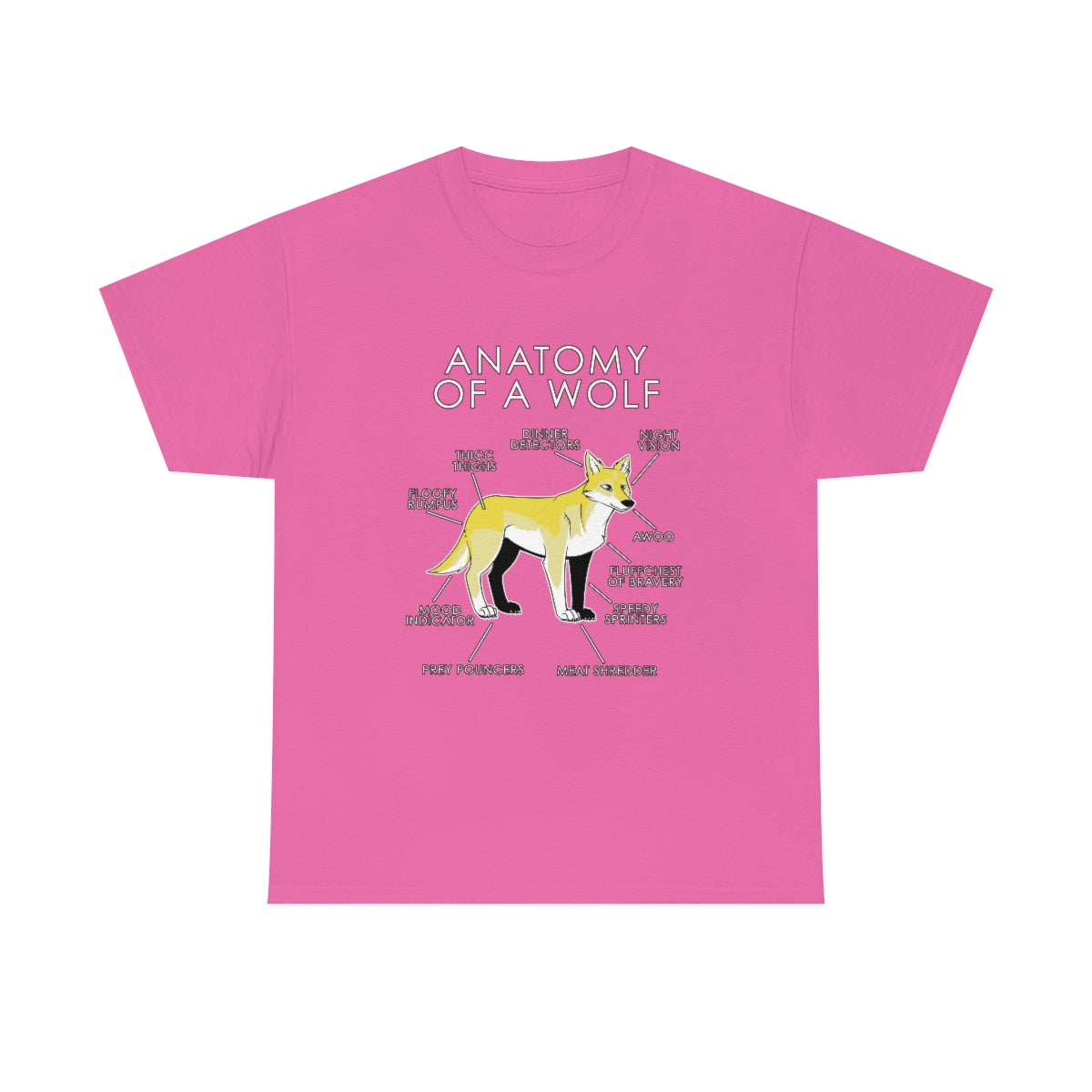Wolf Yellow - T-Shirt T-Shirt Artworktee Pink S 