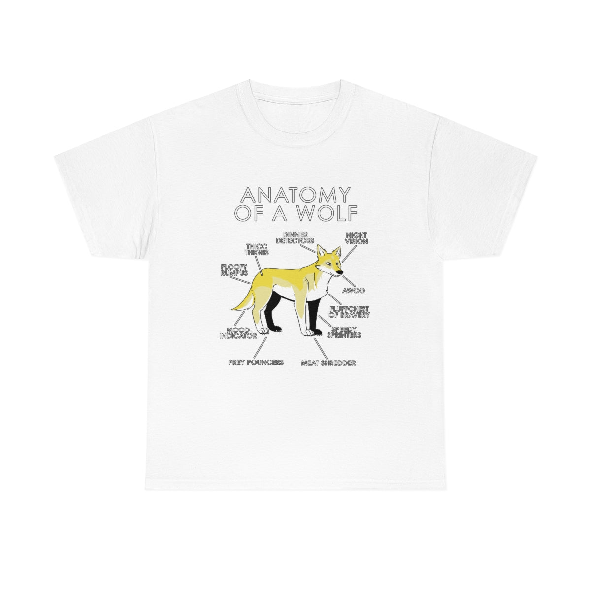 Wolf Yellow - T-Shirt T-Shirt Artworktee White S 