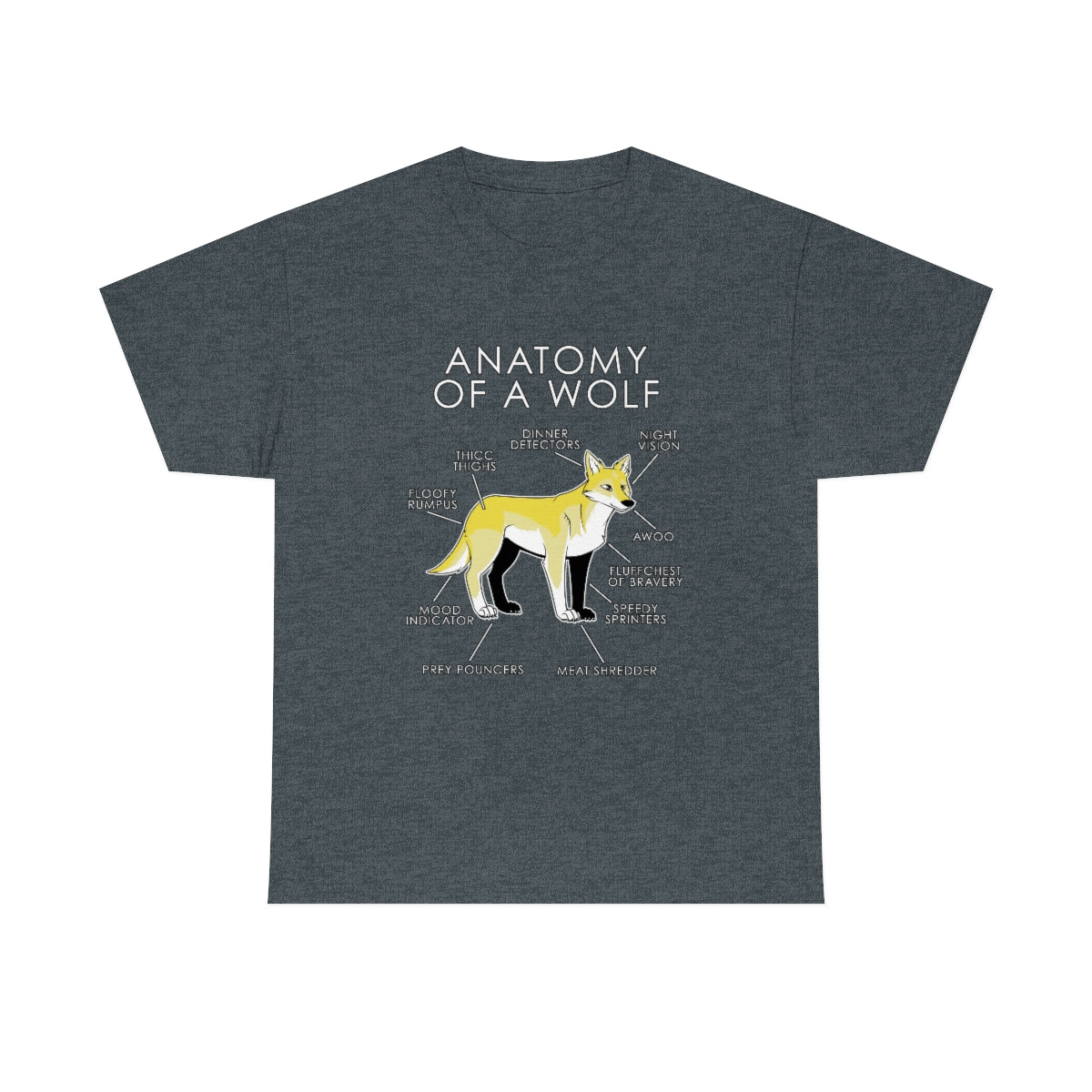 Wolf Yellow - T-Shirt T-Shirt Artworktee Dark Heather S 