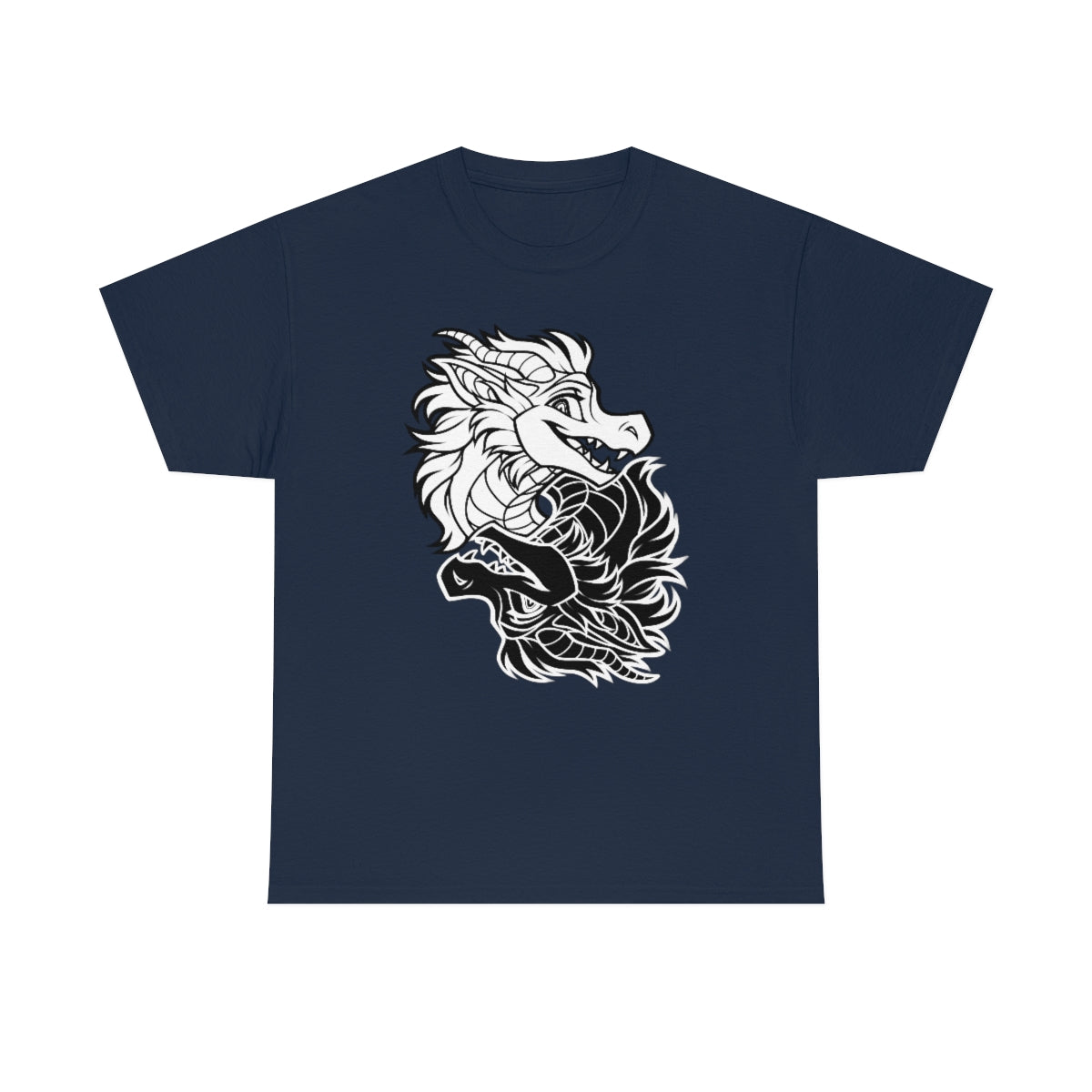Ying Yang Dragons -T-Shirt T-Shirt Artworktee Navy Blue S 