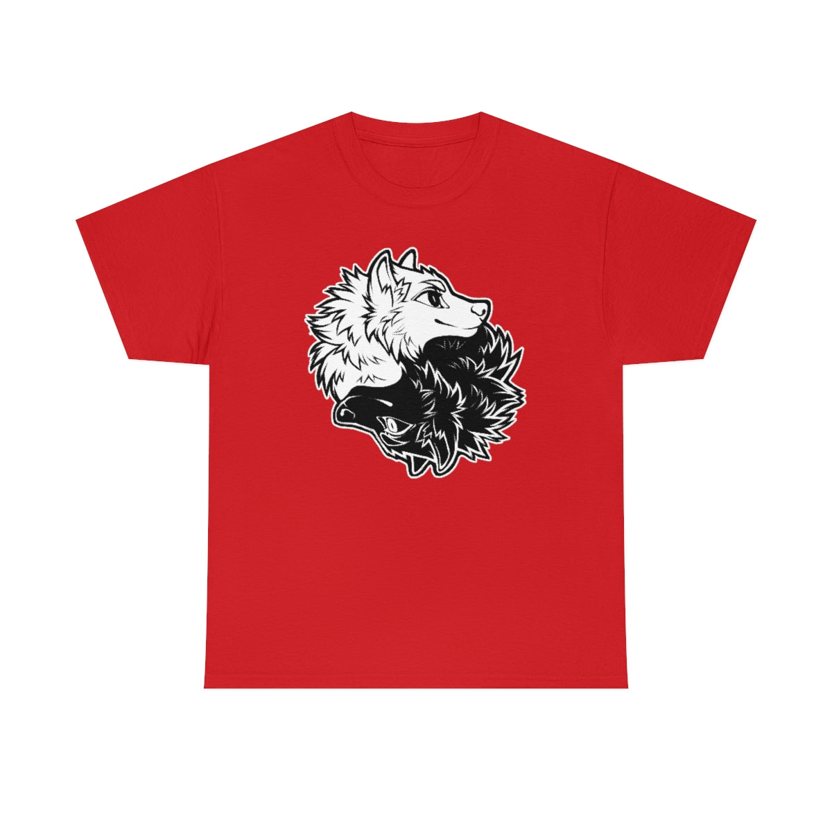 Ying Yang Wolves - T-Shirt T-Shirt Artworktee Red S 