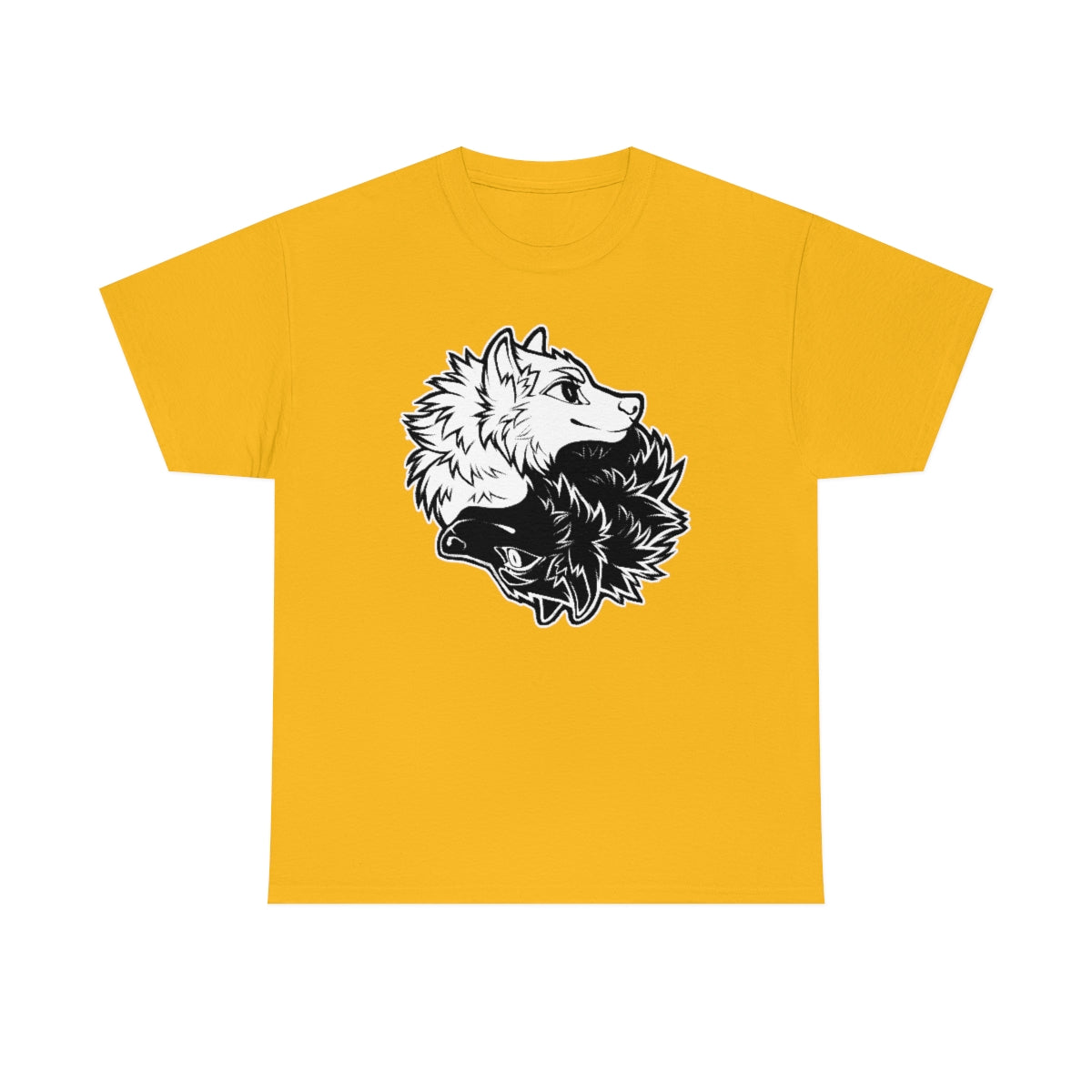 Ying Yang Wolves - T-Shirt T-Shirt Artworktee Gold S 