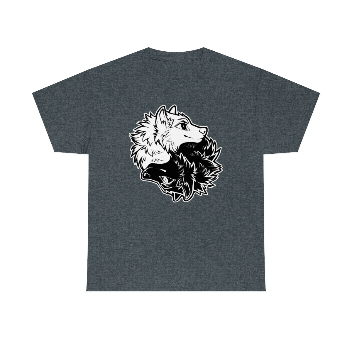 Ying Yang Wolves - T-Shirt T-Shirt Artworktee Dark Heather S 