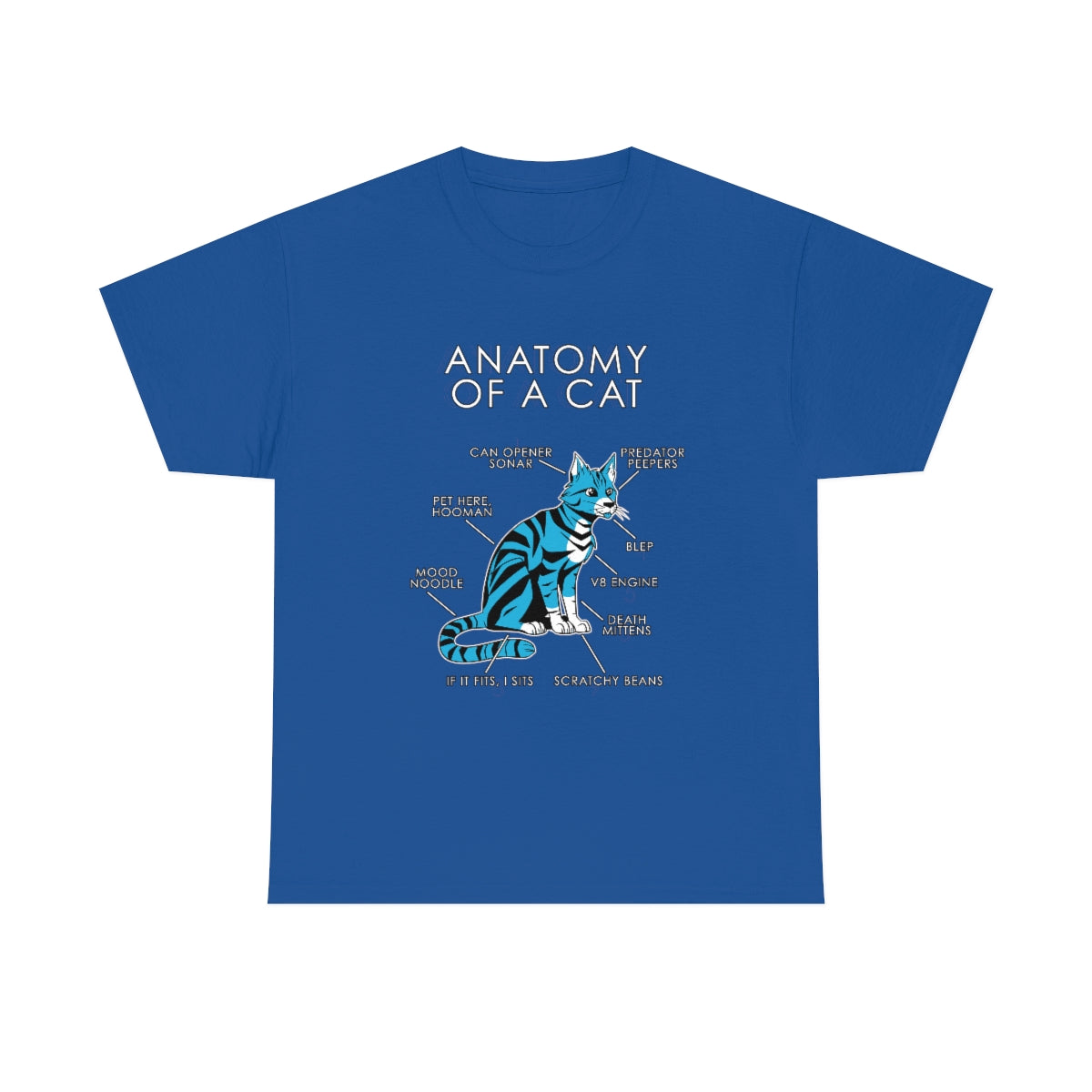 Cat Light Blue - T-Shirt T-Shirt Artworktee Royal Blue S 