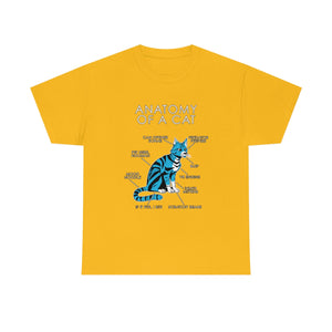 Cat Light Blue - T-Shirt T-Shirt Artworktee Gold S 