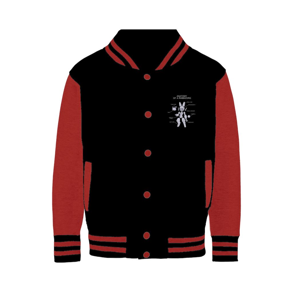 Anatomy of a Rabbizorg - Varsity Jacket Varsity Jacket Lordyan Black/ Fire Red XS 